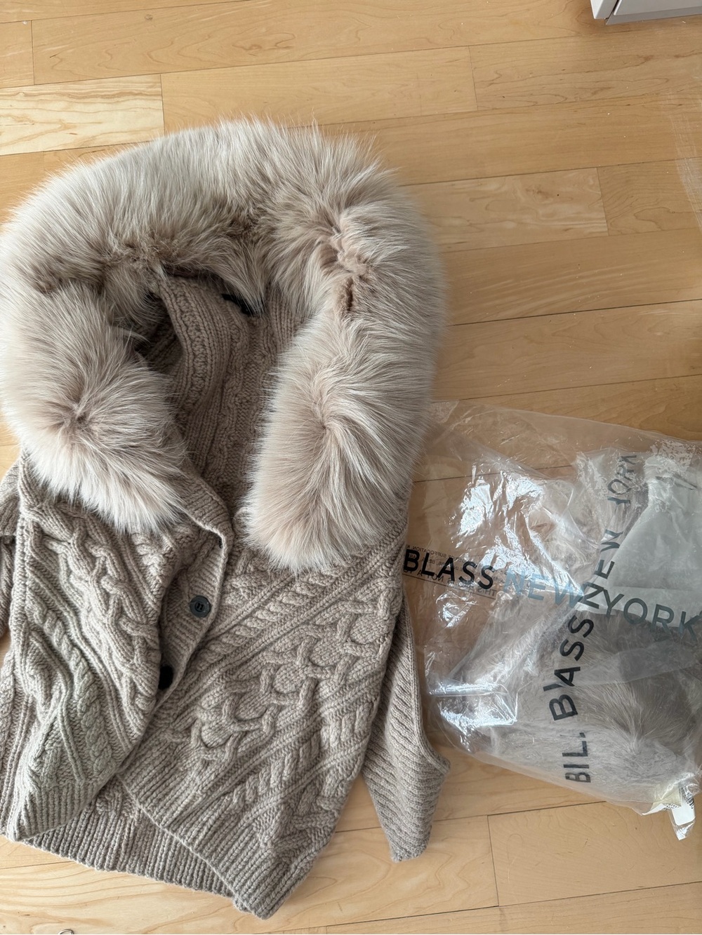🗽NWT Bill Blass 100% MINK Real Fur KNIT Cardigan